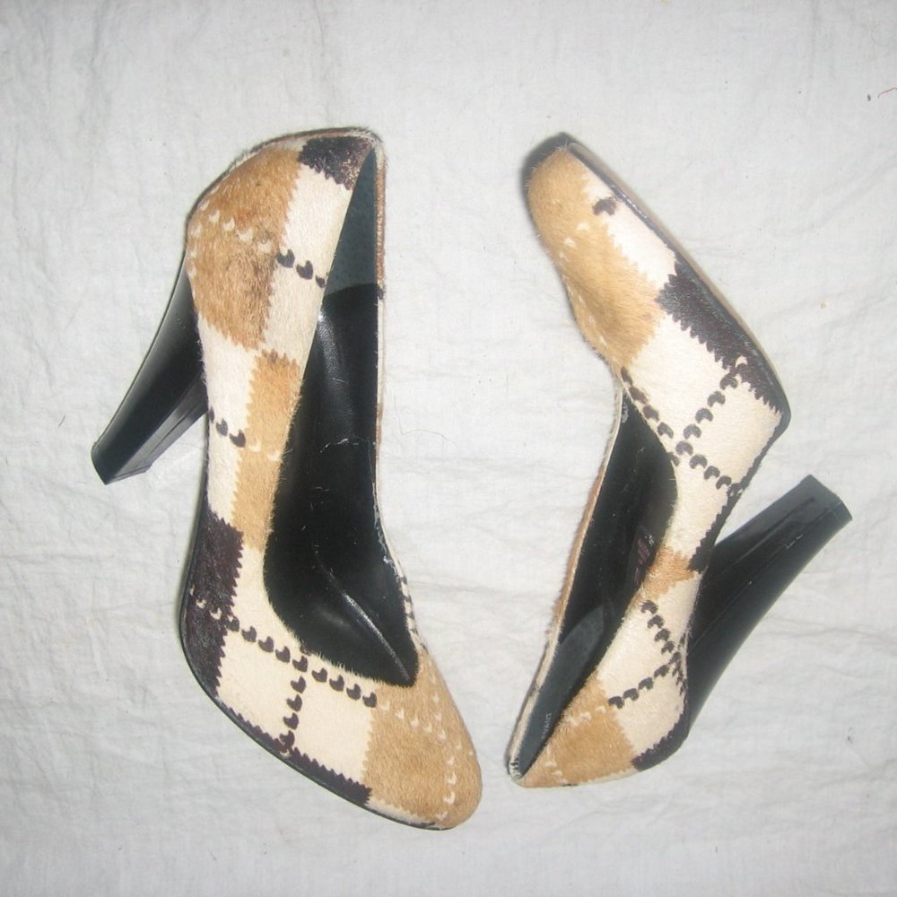 Steve Madden Argyle Pony Hair High Heel Pump Shoes